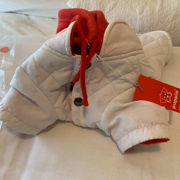 PUPPIA WHITE/RED HOODIE for PUPPY DOG 🐾 - Picture 3 of 3